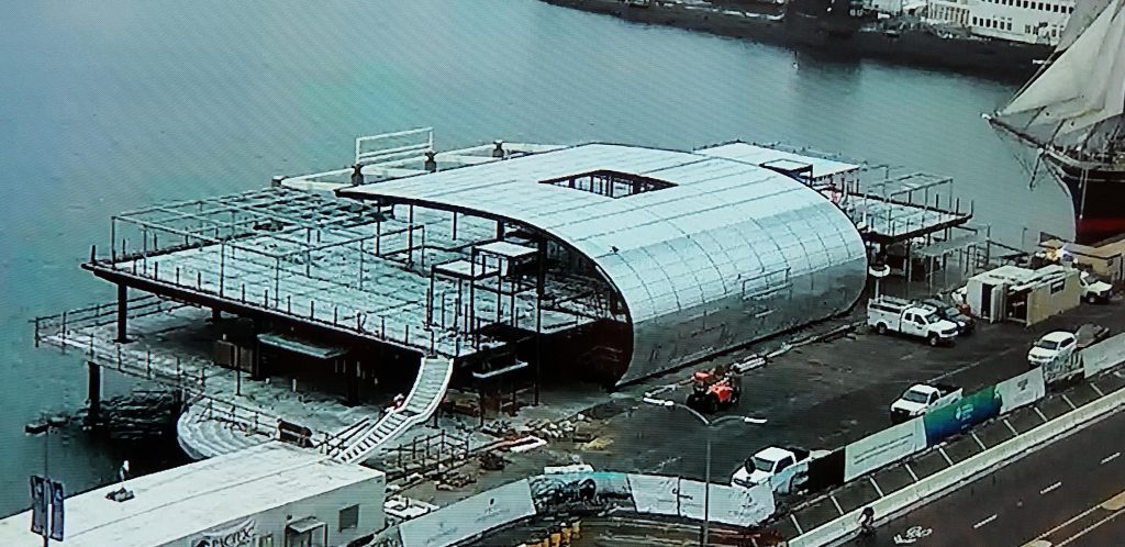 Portside Pier Curved Wide Flange/Beam Structure Enclosed
