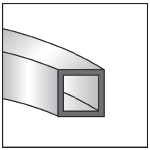 Square tube diagonally 2D image Square tube diagonally 2D image