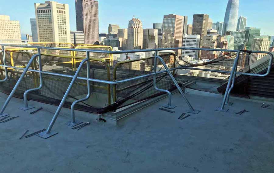 Rooftop handrails for the Hotel Nikko, a luxurious boutique hotel in San Francisco.