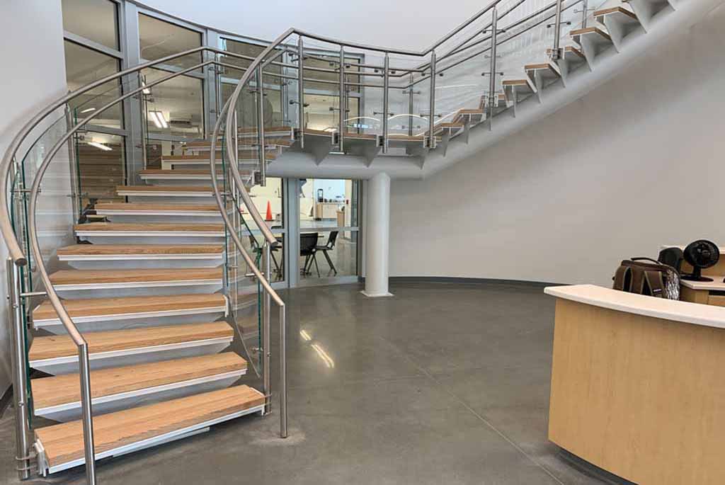 Curved Steel Spiral Staircase is the Volvo Cab Assembly Building