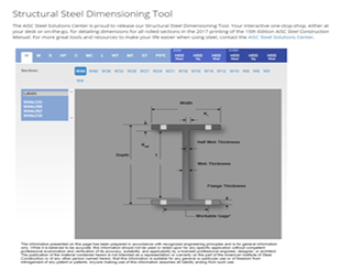 AISC Structural Steel Dimensioning Tool