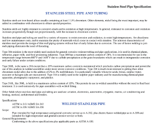 Stainless Steel Pipe Specifications