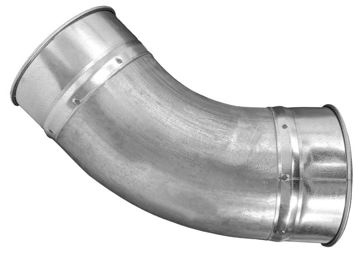 Show details for 5" 14ga, 45° x 1.5D Tubed Elbow Picture of 5" 14ga, 45° x 1.5D Tubed Elbow