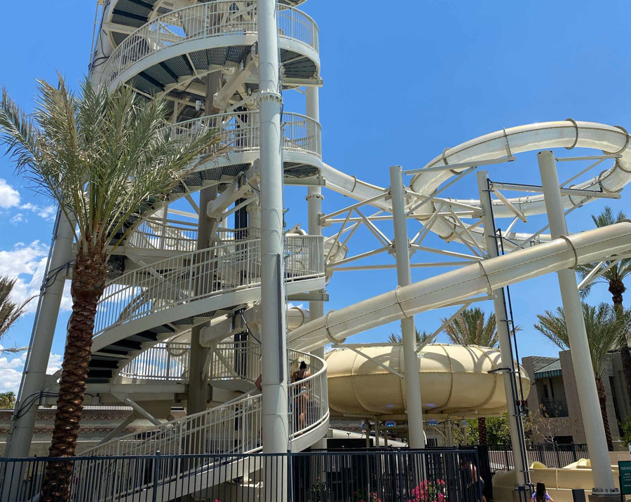 Final Installation of the Spiral Staircase at the Arizona Biltmore Paradise Pool Slides