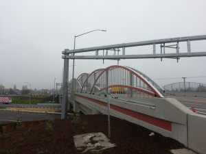 Curved Steel Pedestrian Bridge Woodburn, WA.