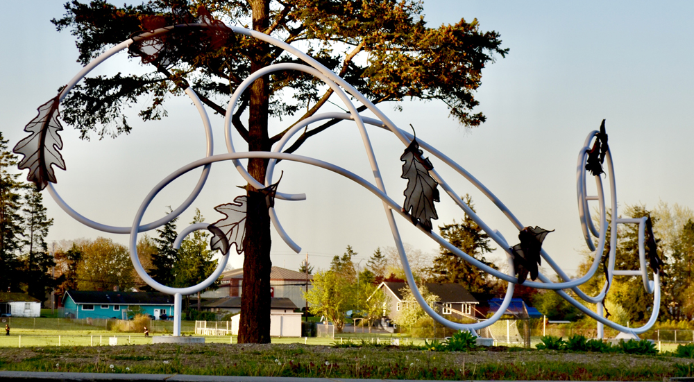 Curved Steel Oak Harbor Wind Sculpture