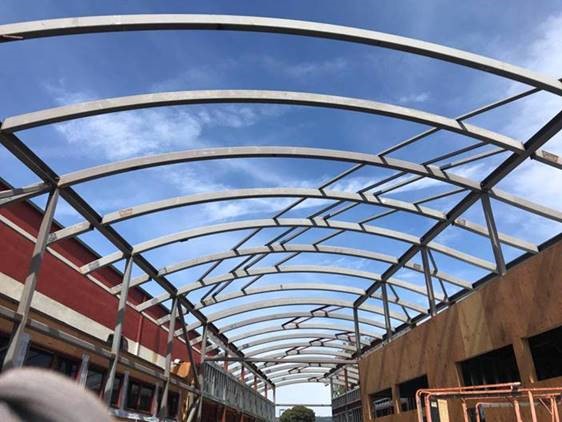 curved steel roof structure rainbow recreational center-3