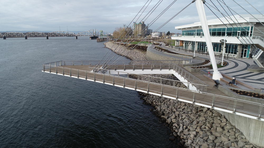 Curved Steel Handrail on the Vancouver Waterfront Walkway 2019 Ernest Wiemann Award