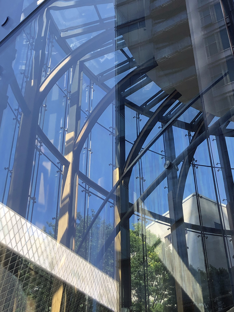 Curved Steel Wide Flange Roof Structure at the Madison Center Seattle, WA. 