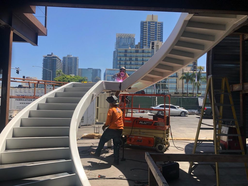 Portside Pier Curved Steel Spiral Staircase