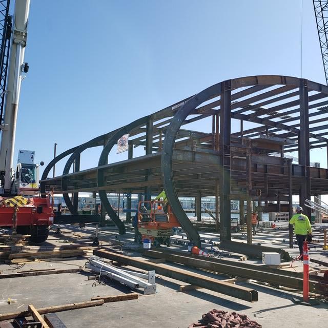 Portside Pier Curved Roof Structure