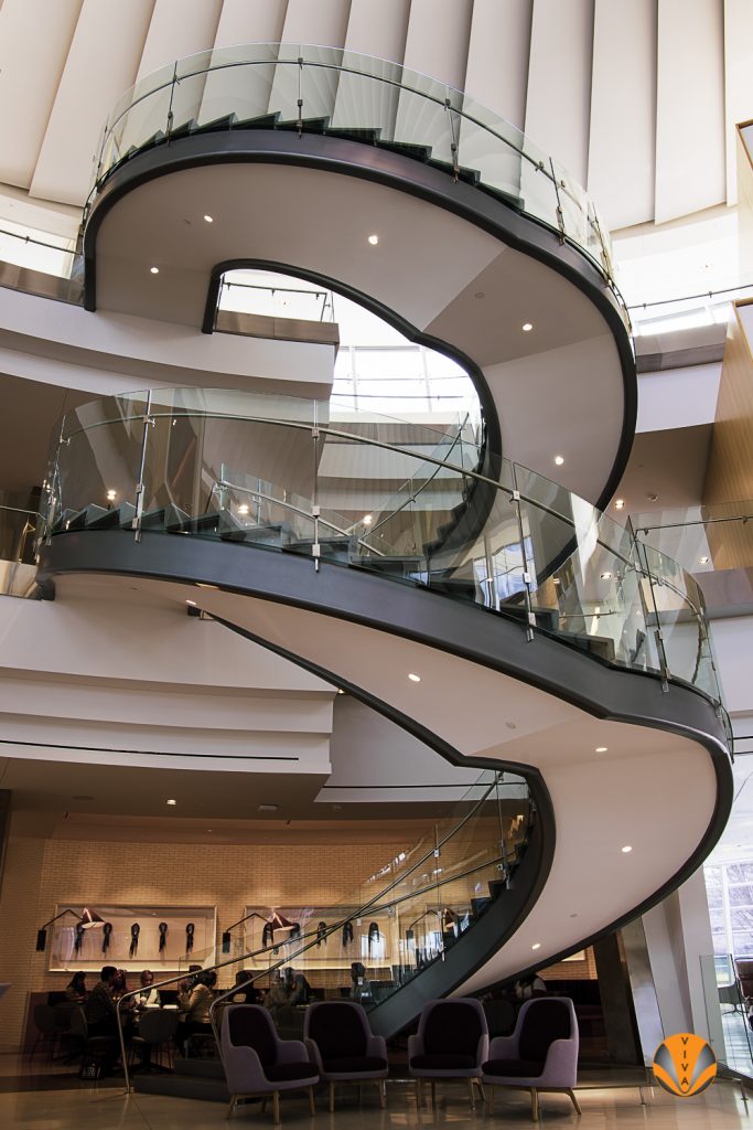 Curved Steel Spiral Staircase for the New American Airlines Headquarters in Fort Worth, Texas