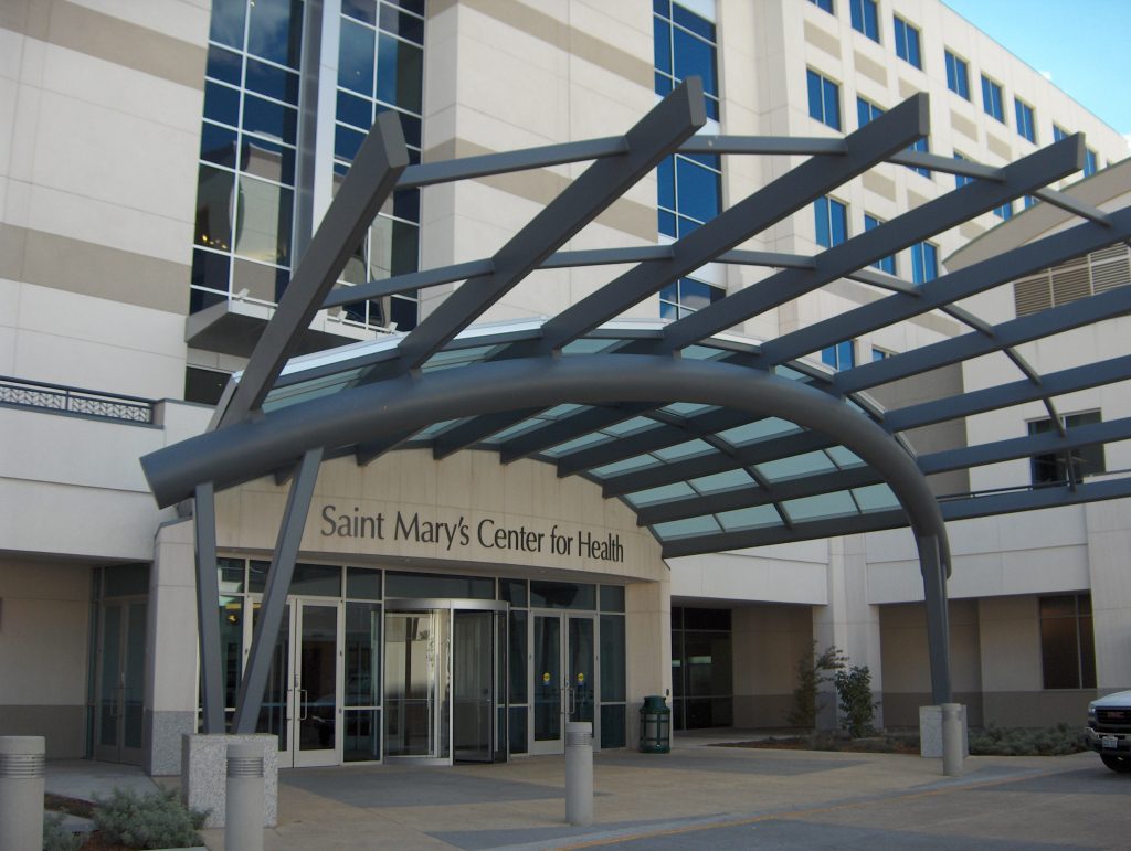 Saint Mary's Center for Health Curved Steel Canopy
