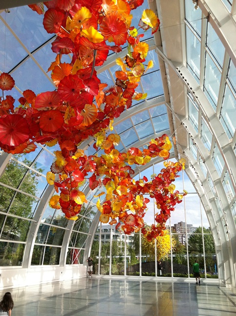 Dale Chihuly Garden and Glass Museum Curved Roof Structure Seattle, WA.