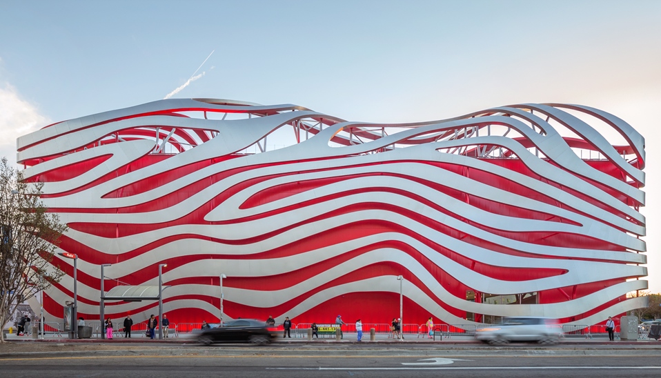 Peterson Auto Museum Curved Steel Supports for the "Skin" of the Building Los Angeles, CA.