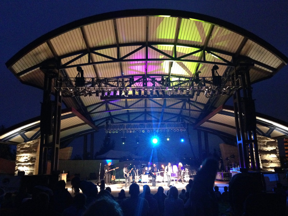 Centennial Park Amphitheater Curved Steel Roof Structures Centennial, CO.