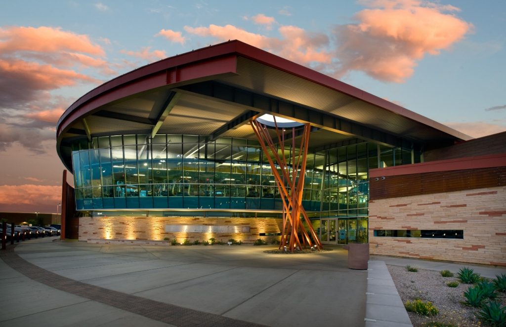 Curved Steel Roof Trusses at the Rio Vista Rec Center in Peoria, AZ