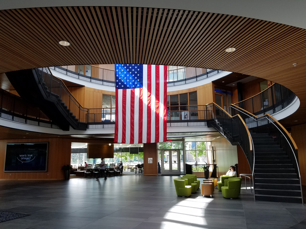 Gonzaga University Curved Steel Spiral Staircase in the Student Union Spokane, WA