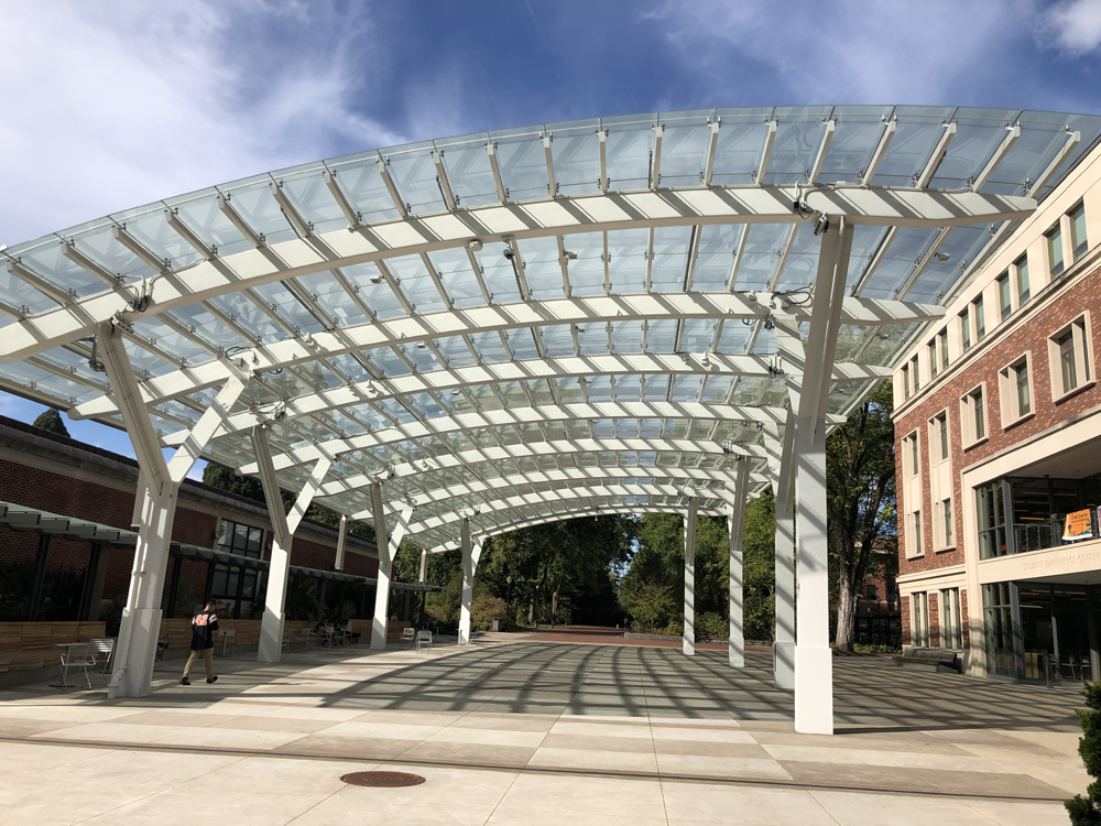 Oregon State Student Experience Center Curved Steel Canopy Corvallis, OR