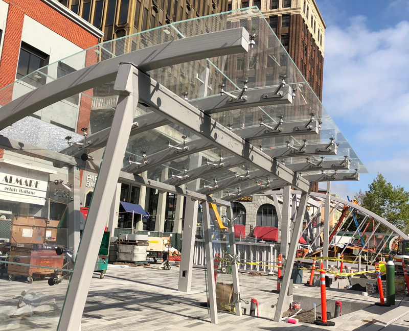 Curved Steel Canopy for BART Berkeley