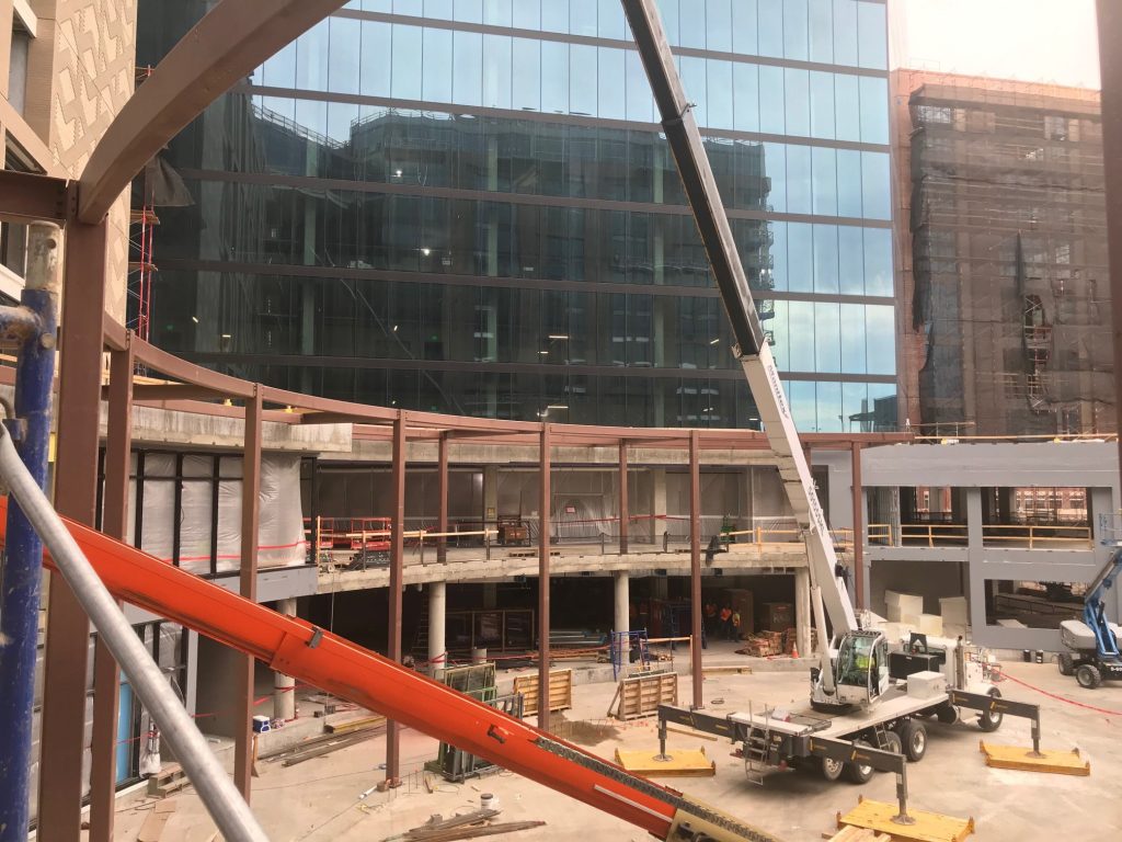 Curved Steel Canopy at Kelli McGregor Square Coors Field