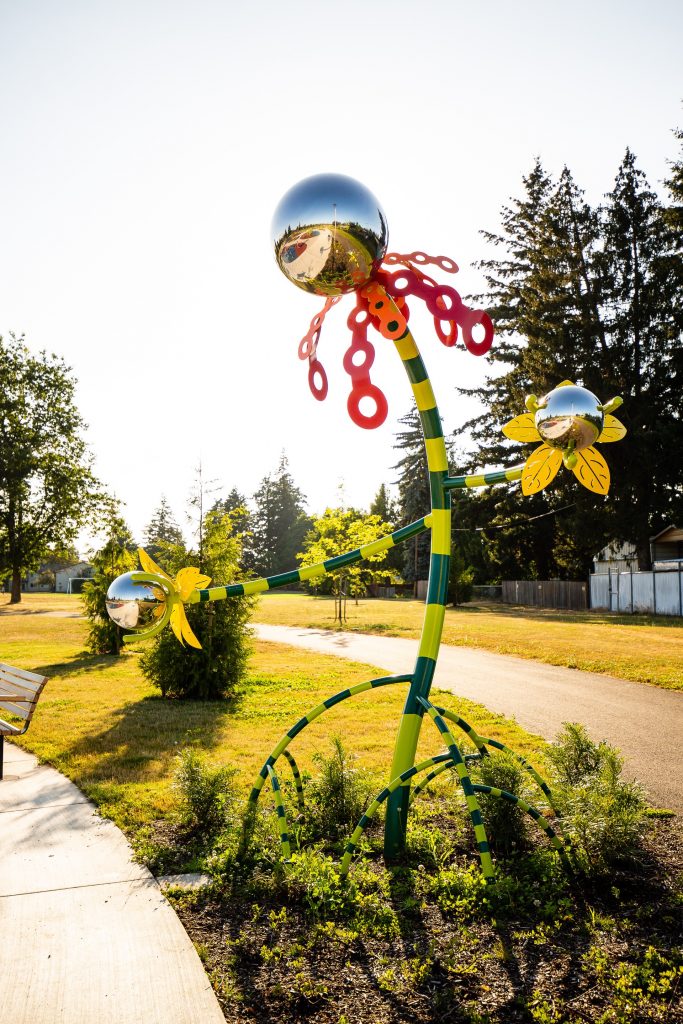 "Space Plants" Curved Steel Art Sculpture at Verdell Rutherford Park