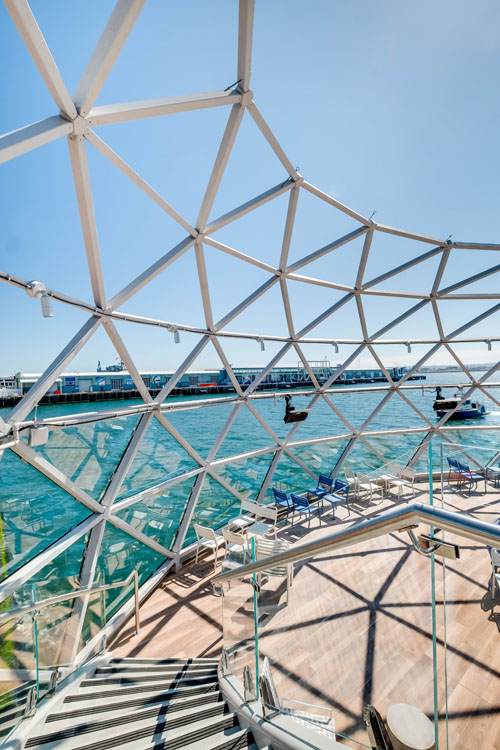 Portside Pier Steel Spiral Staircase Top Landing View